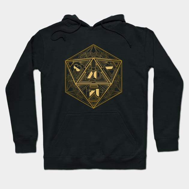 D20 Art Deco Hoodie by artlahdesigns